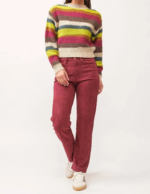 Thyra Crew Neck Sweater In Slalom Stripe