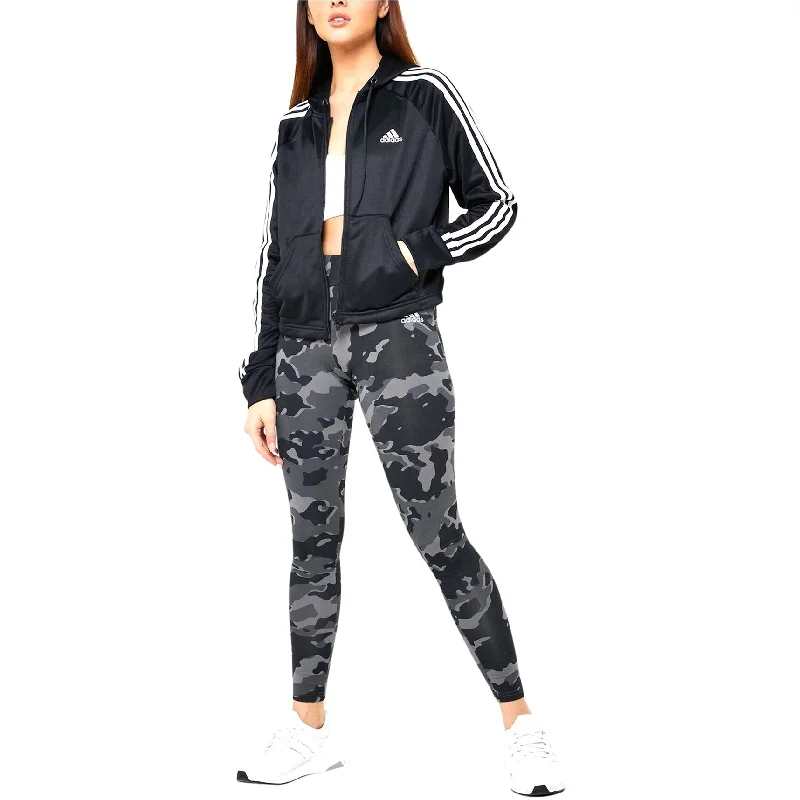 Adidas Womens 2 Pc Active Track Sweatsuit, Black, Medium