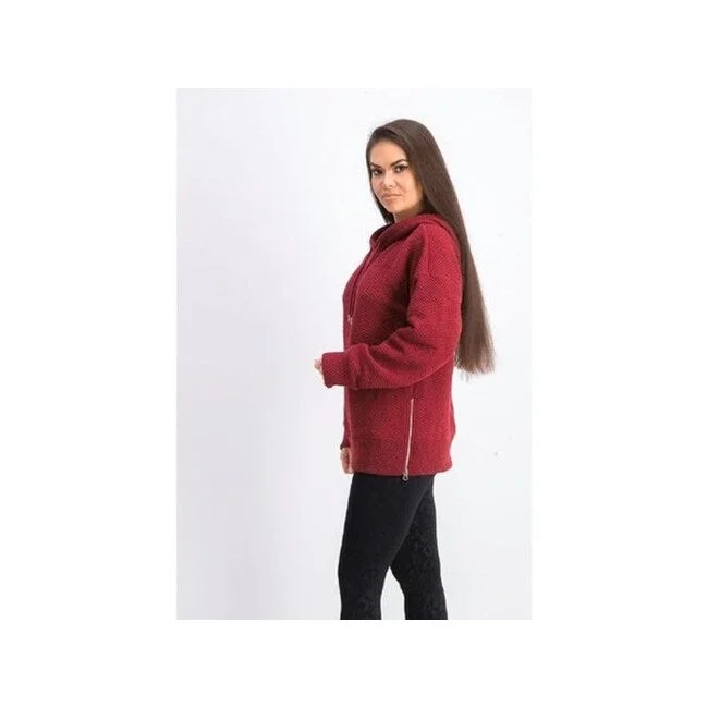 Ideology Women's Zip Hem Hoodie Red - Size X-Large