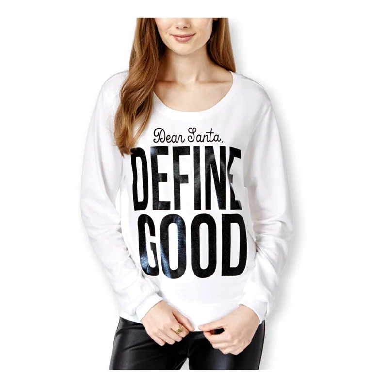 Pretty Rebellious Clothing Womens Define Good Sweatshirt, White, Large