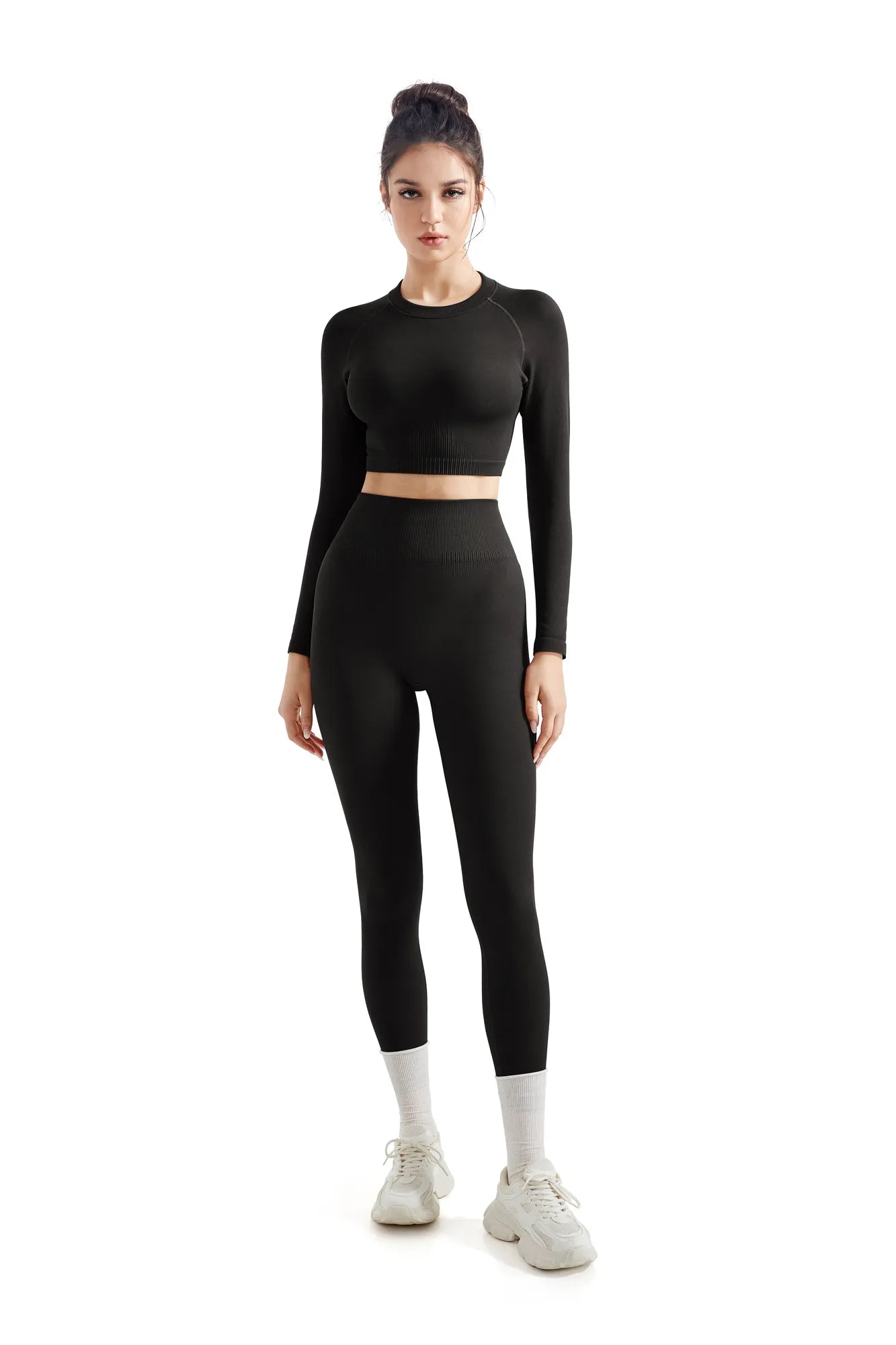 Seamless Crop Top Workout Set