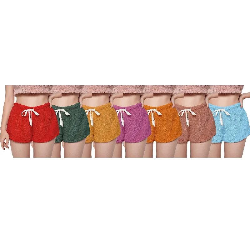 Womens Ultra Soft Plush Pajama Shorts 2Pack Assorted Colors Elastic Waistband