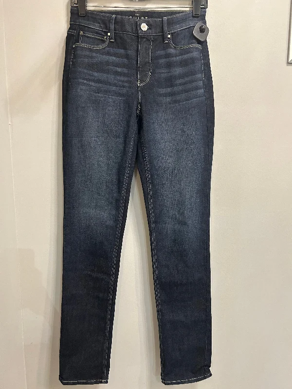 Jeans Straight By White House Black Market In Blue Denim, Size: 0