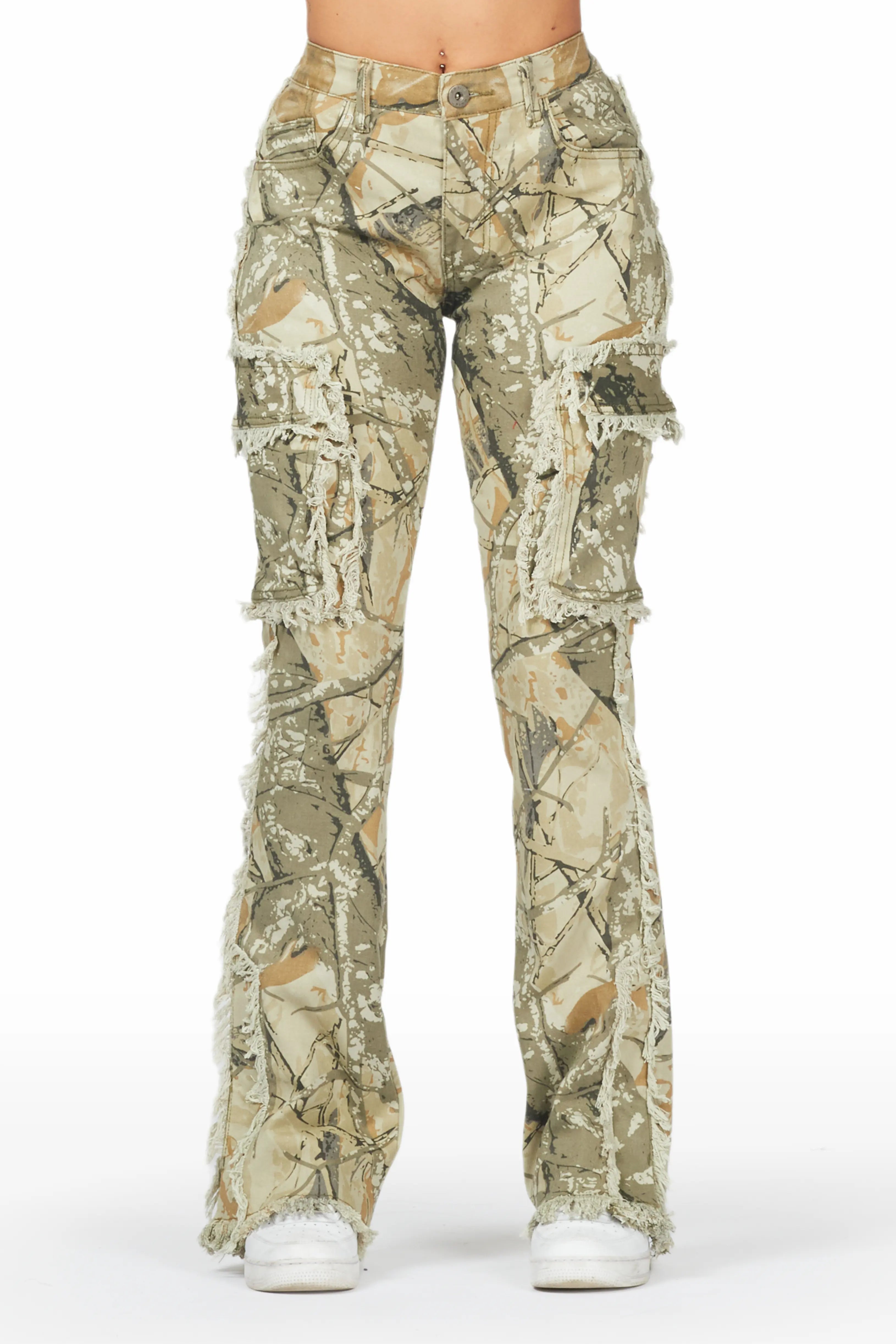 Kassidy Tree Camo Stacked Flare Jean