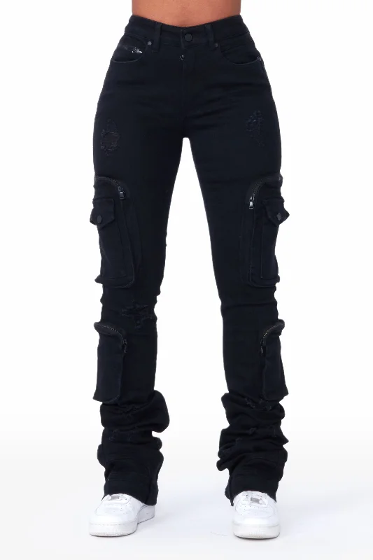 Alisson Black Cargo Super Stacked Jean