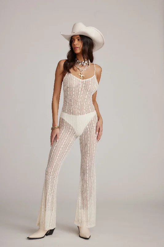 Cammie White Lace Sheer Jumpsuit