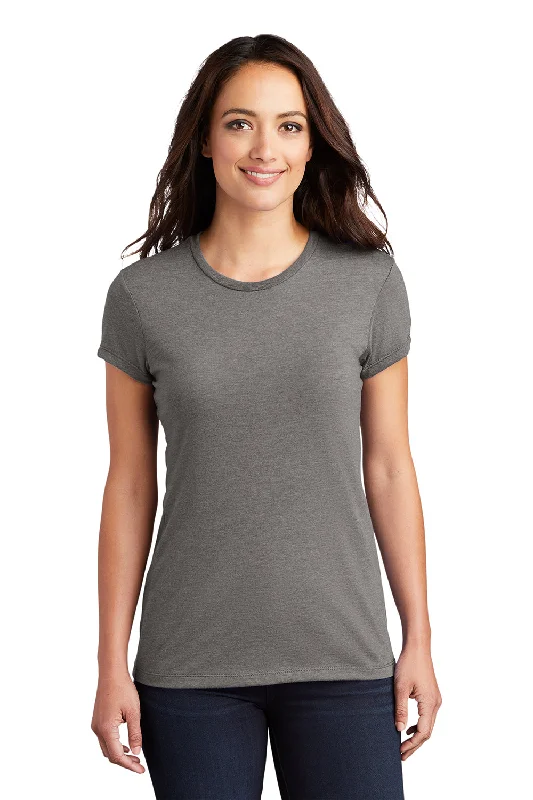 District Womens Fitted Perfect Tri Short Sleeve Crewneck T-Shirt - Grey Frost