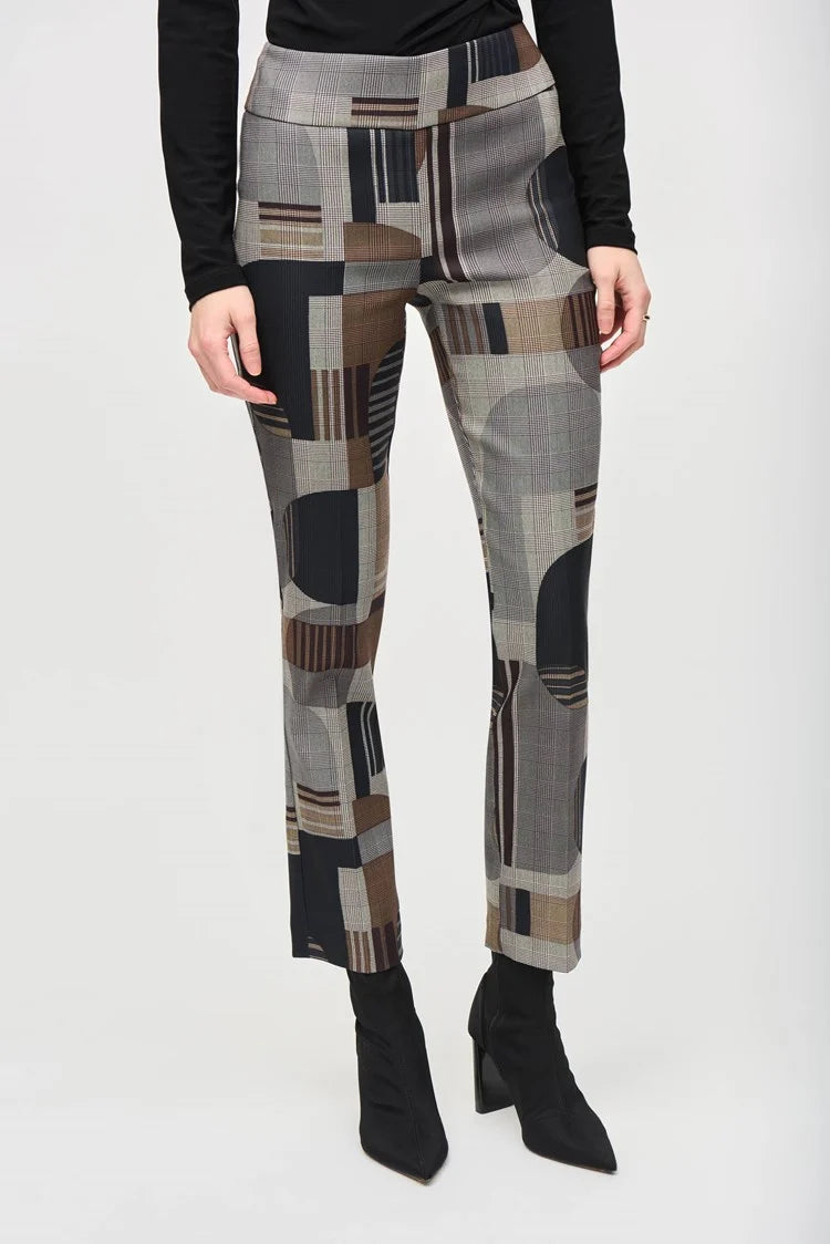 Jacquard Abstract Print Pants