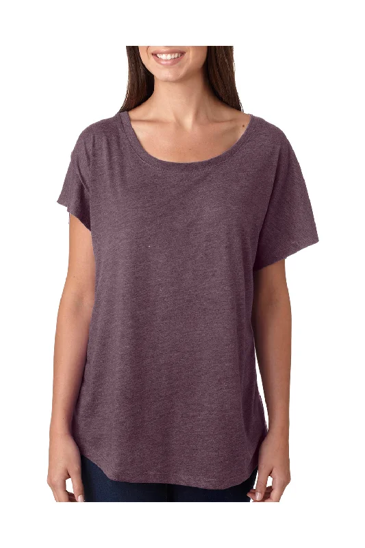 Next Level Womens Dolman Jersey Short Sleeve Scoop Neck T-Shirt - Vintage Purple