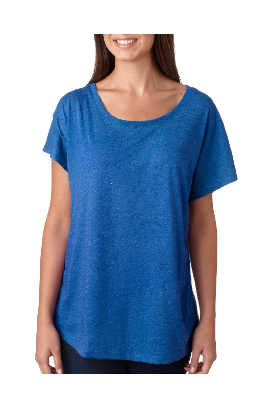 Next Level Womens Dolman Jersey Short Sleeve Scoop Neck T-Shirt - Vintage Royal Blue - Closeout