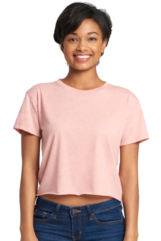 Next Level Womens Festival Cali Crop Short Sleeve Crewneck T-Shirt - Desert Pink