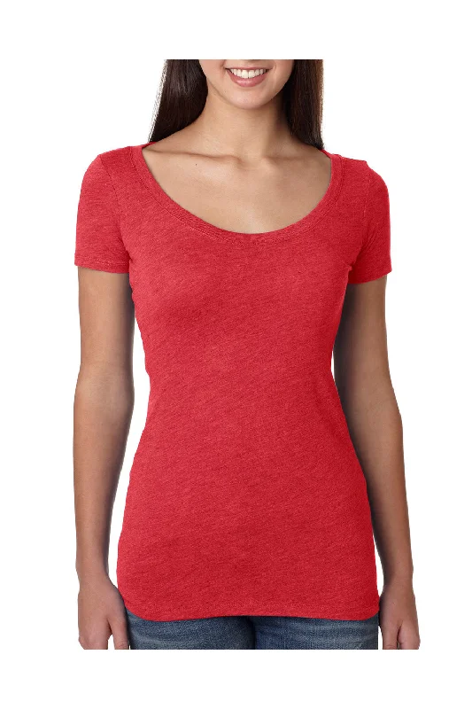 Next Level Womens Jersey Short Sleeve Scoop Neck T-Shirt - Vintage Red - Closeout