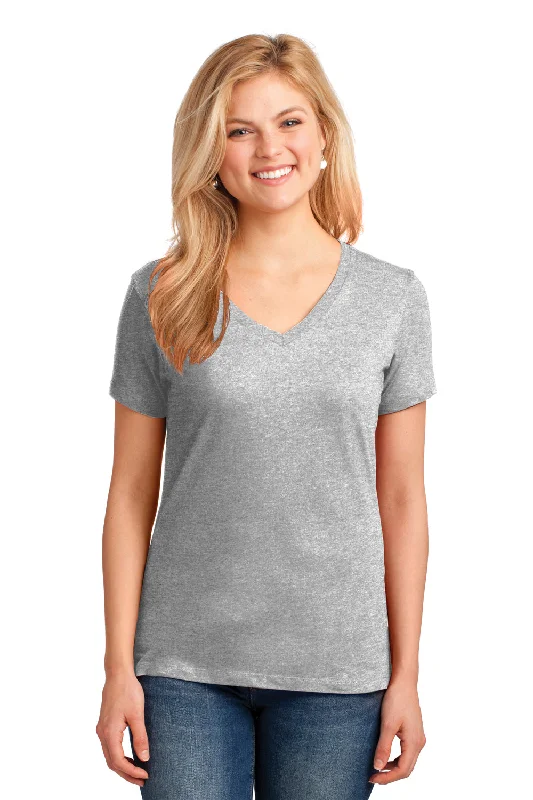 Port & Company Womens Core Short Sleeve V-Neck T-Shirt - Ash Grey