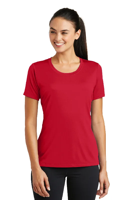 Sport-Tek Womens Tough Moisture Wicking Short Sleeve Crewneck T-Shirt - Deep Red - Closeout