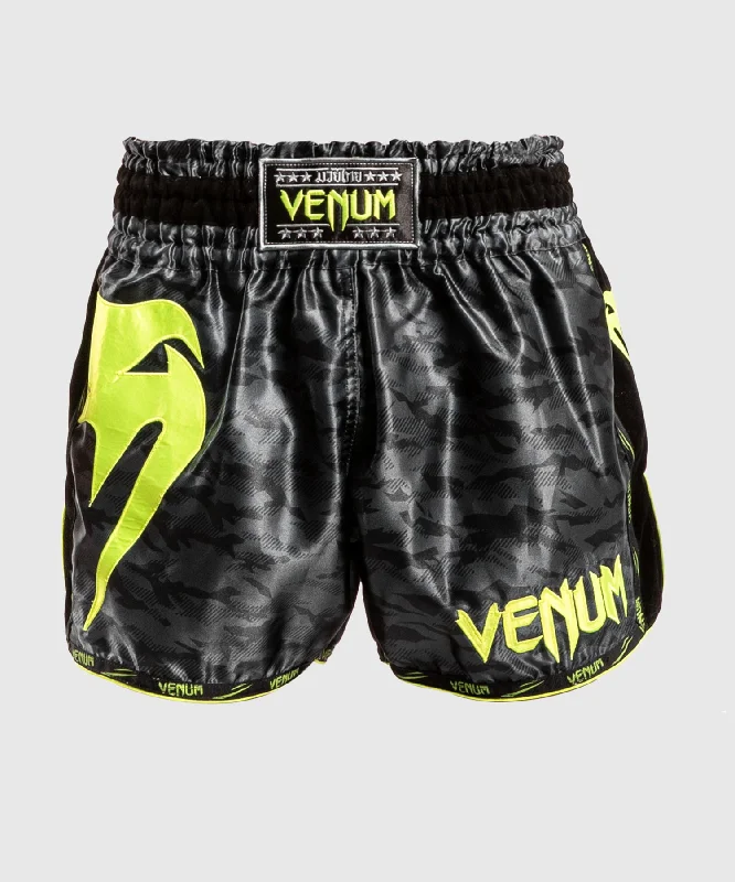 Venum Giant Camo Muay Thai Shorts - Black/Yellow